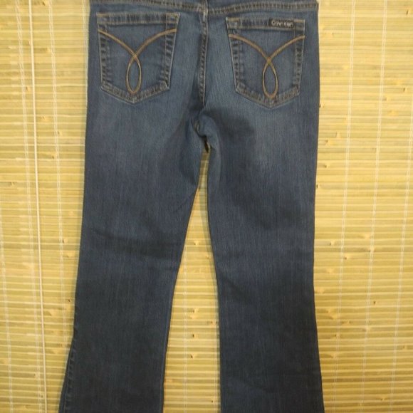 CALVIN KLEIN WOMEN'S DENIM BLUE JEANS FLARE SIZE 8 - Picture 5 of 7